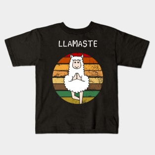 Llamaste Yoga Llama, Fitness Llamas Lover Gift Kids T-Shirt